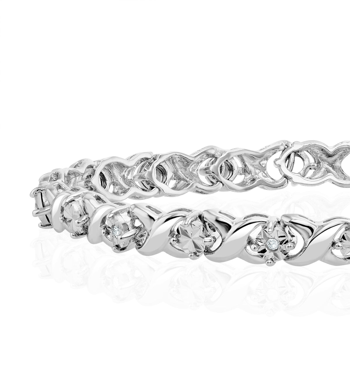Diamond Kisses Bracelet With 0.05ct Set in 925 Silver